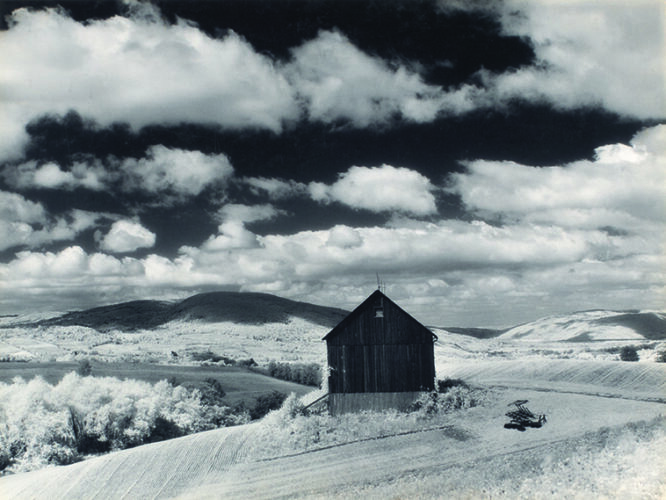 Minor White Barn and Clouds (Vicinity of Naples and Dansville, New York), from Sequence 10: Rural Cathedrals, October 1955 Gelatin silver print The Minor White Archive, Princeton University Art Museum, bequest of Minor White x1980-3225 © Trustees of Princeton University Photo: Allen Chen