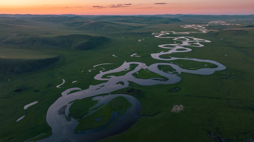 Paisaje de la estepa Hulunbeir