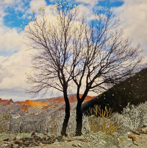 Raphaëlle Peria, La résilience, pan de oro, pastel y raspado sobre la fotografía, 2026. ©Raphaëlle Peria